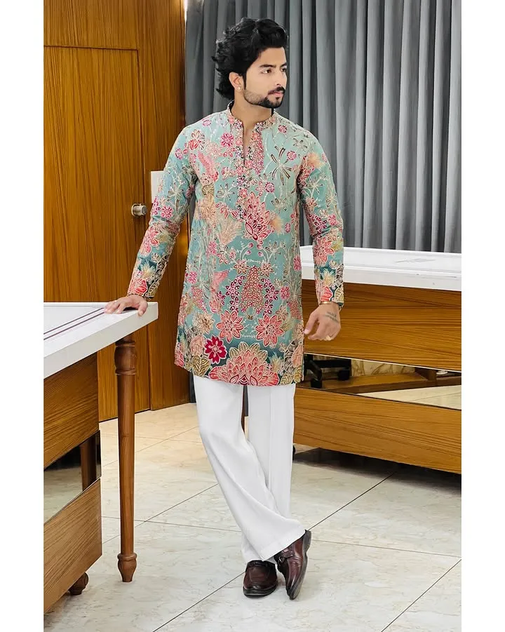 Embroidery kurta with royal touch